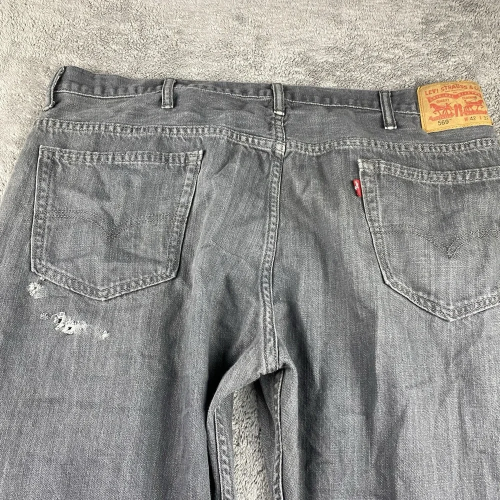 Levis‎ 569 Loose Straight Jeans Mens 42x24 Black Mid Rise Relaxed